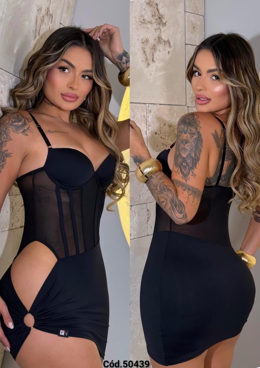 Vestido tule - assimétrico. - Imagem 4