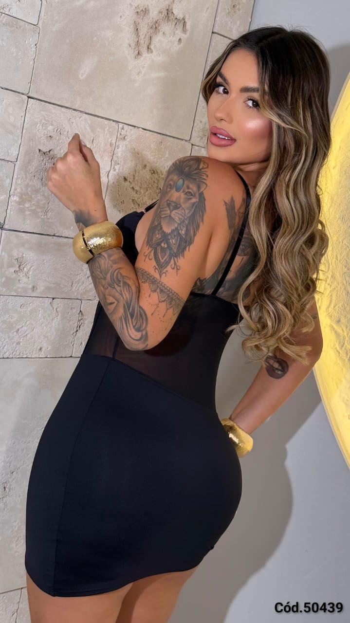 Vestido tule - assimétrico. - Imagem 3