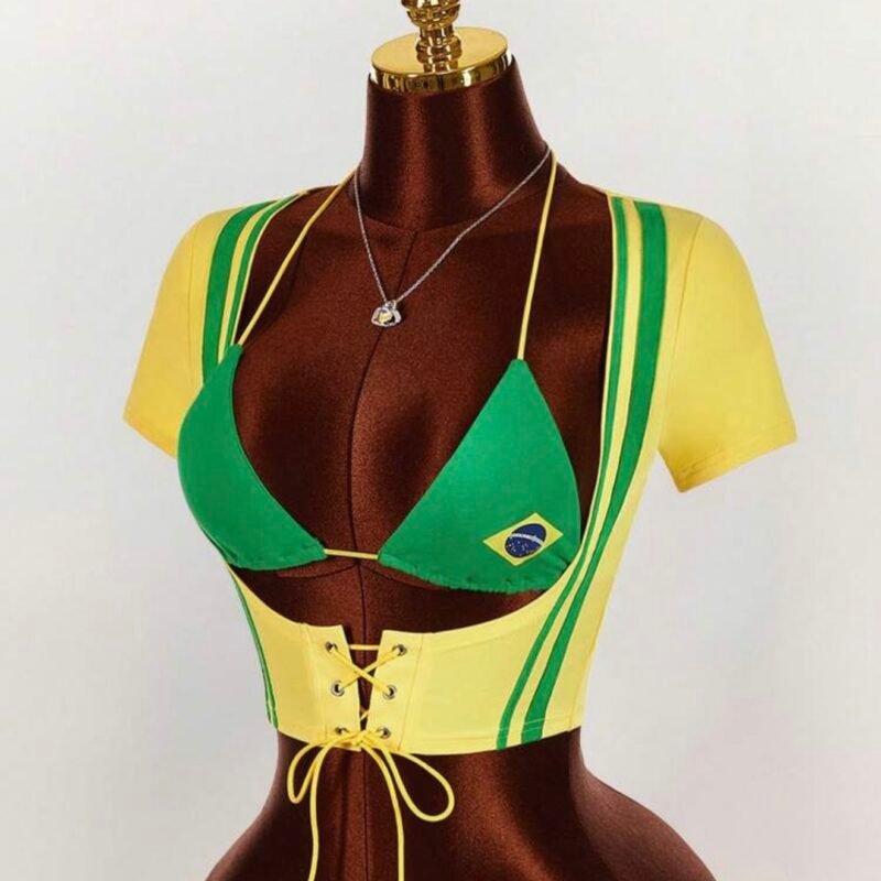 Cropped 2 peças Brasil