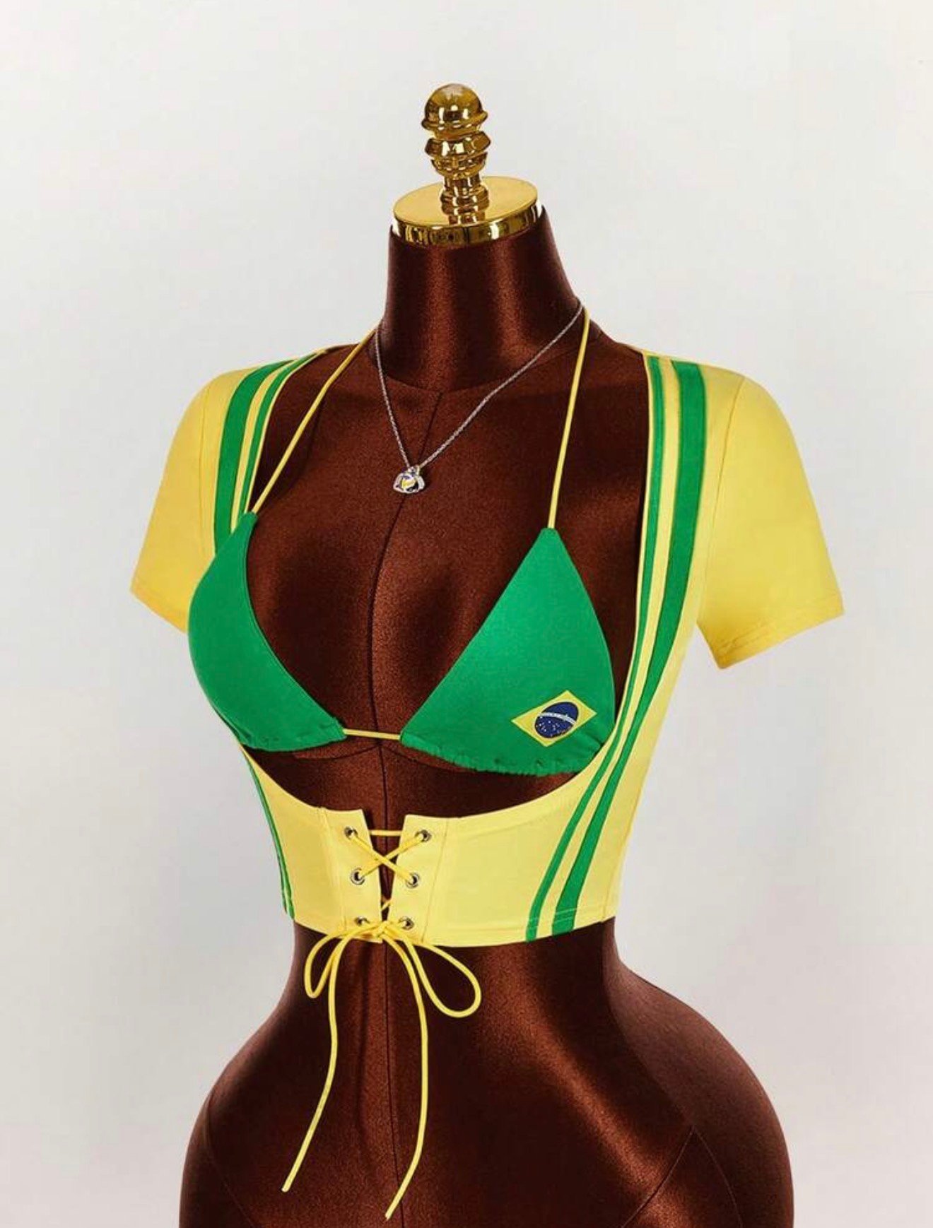 Cropped 2 peças Brasil