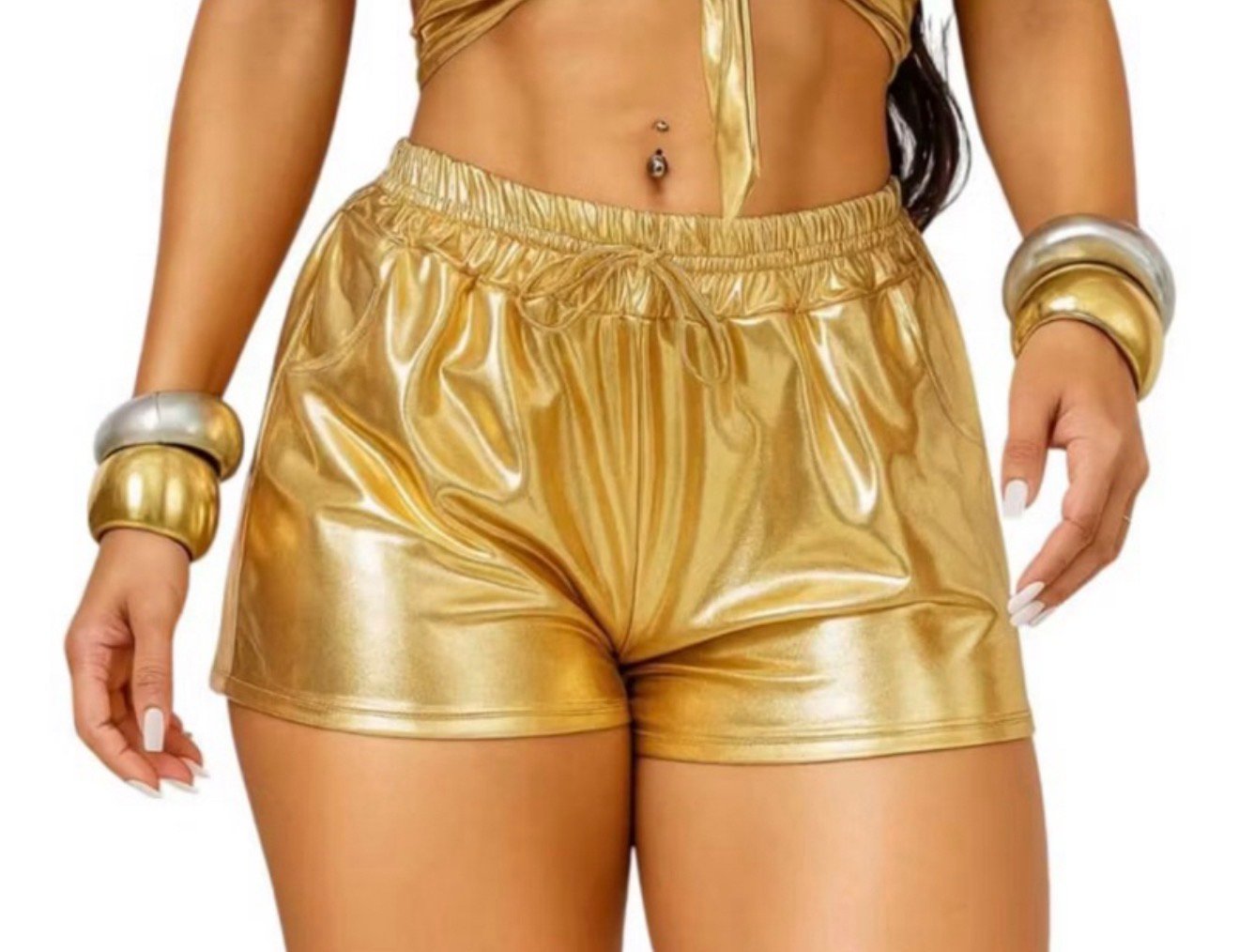 Shorts metalizado - PP - P - M - cores variadas.