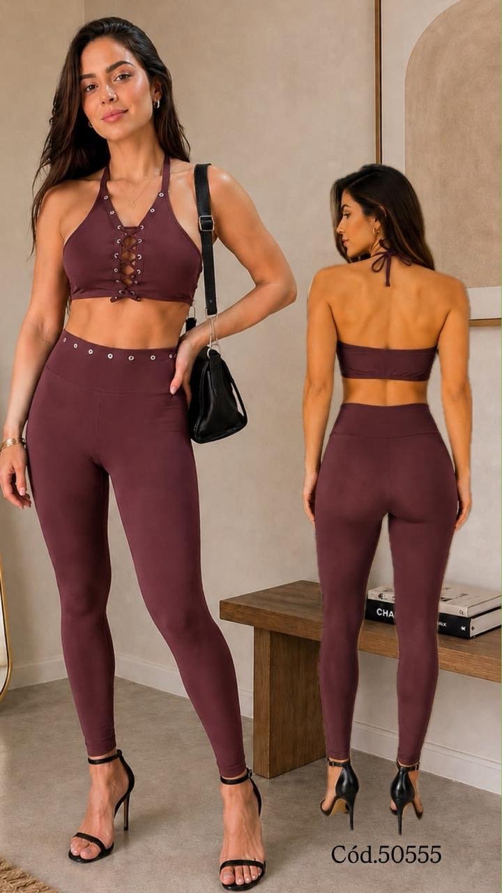 Conjunto calça e top. Poliamida premium. - Imagem 3